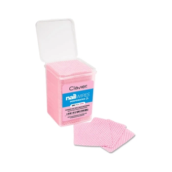 Waciki Clavier bezpyłowe perforowane różowe w pudełku 200 szt