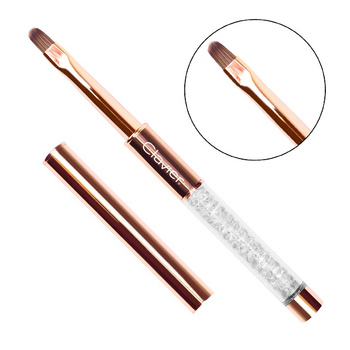 Clavier Pędzelek do żelu okrągły nr. 6 - Złoty Round Gel Brush #6