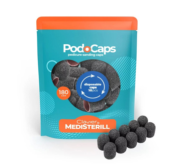 Clavier kapturek ścierny do pedicure 13mm gradacja #180 10szt podocaps