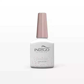 Indigo Princess Matte Top Coat Z Różowymi Drobinkami 7ml