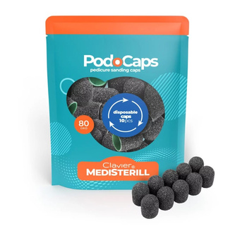 Clavier kapturek ścierny do pedicure 13mm gradacja #80 10 szt podocaps