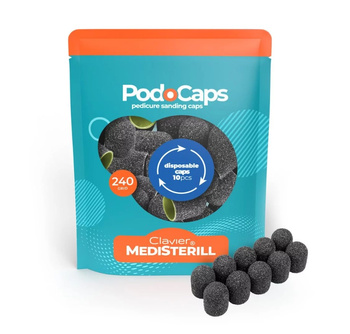 Clavier kapturek ścierny do pedicure 13mm gradacja #240 10szt podocaps