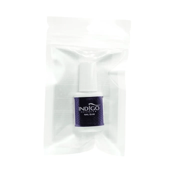 Indigo Nail Glue Klej błyskawiczny do tipsów cyrkoni ozdób w pędzelku 7,5ml